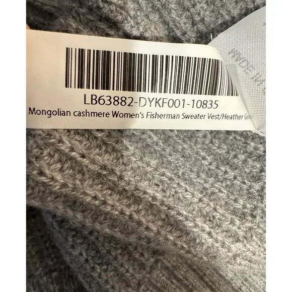 SOLD ‼️Quince Mongolian Cashmere Gray Fisherman Button Front Sweater Vest Small - Picture 10 of 10